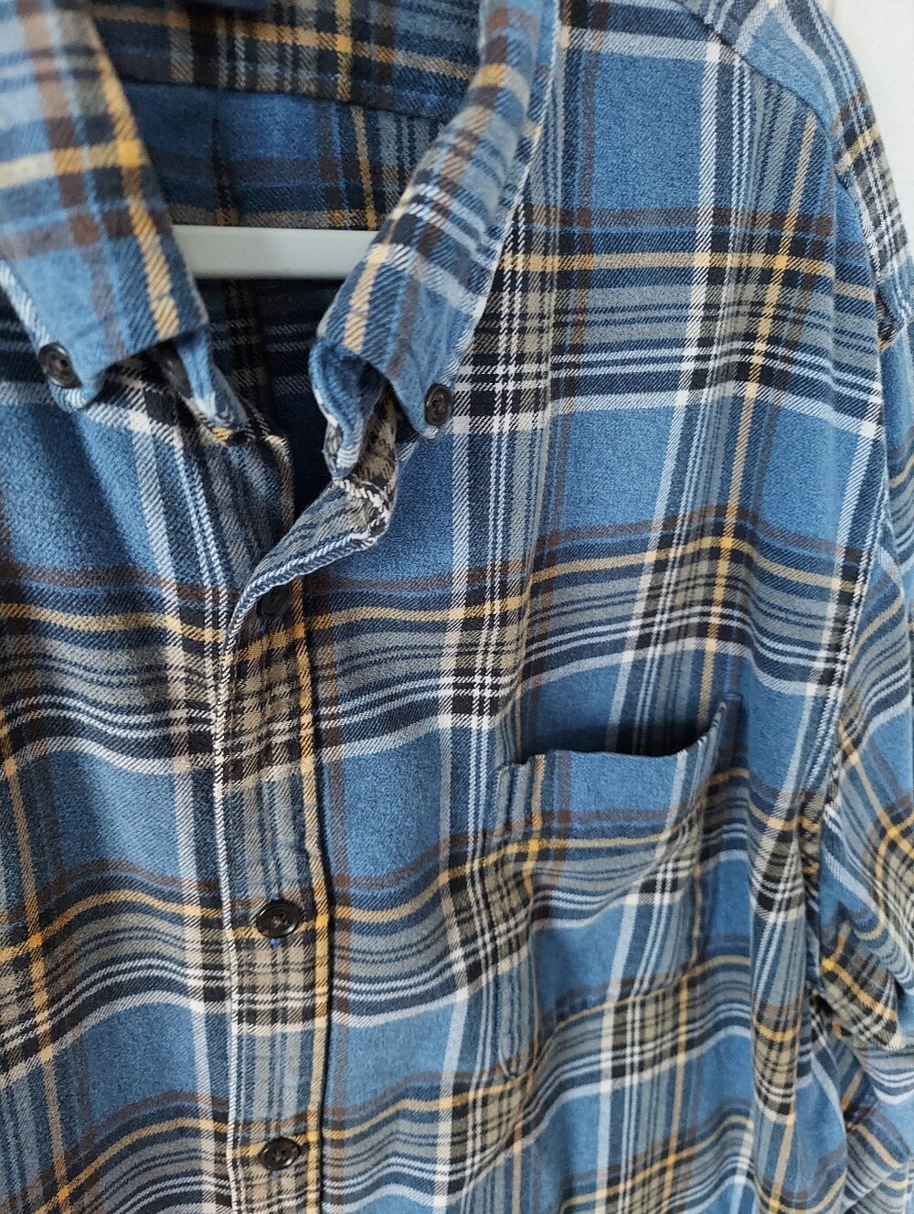 Lands' End Men's Blue Plaid Flannel Shirt XXL 18-18 1/2 - Picture 3 of 12